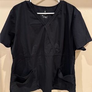 Cherokee Luxe Charcoal Gray V-Neck Scrub Top